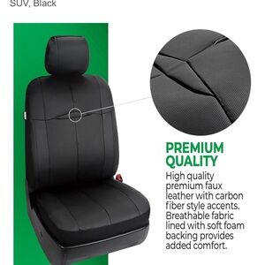Black Faux Leather Car Seat Cover